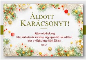 Igés kártya (karácsonyi) - Abban nyilvánult meg Isten irántunk való szeretete...